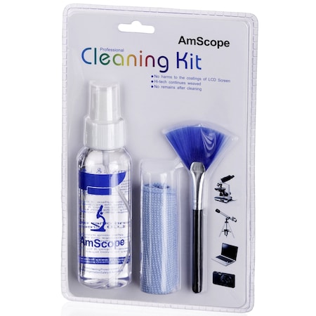 AMSCOPE 3 in 1 Professional Cleaning Kit for Microscopes, Cameras, Laptops, LCD screens CK-I
